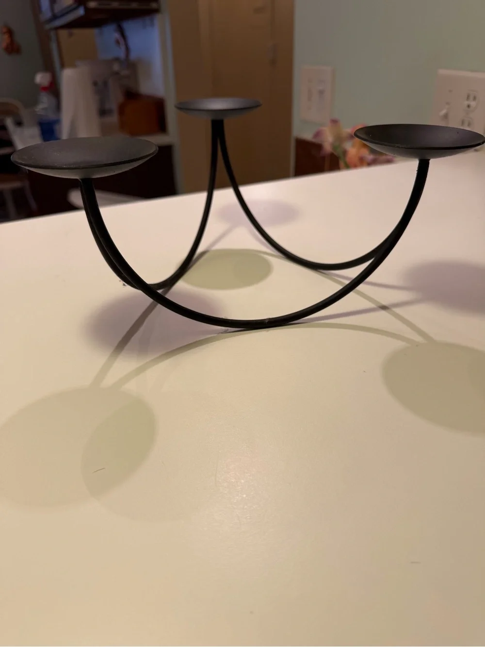 Black Metal 3-Tier Candle Holder for Votives or Pillar Candles